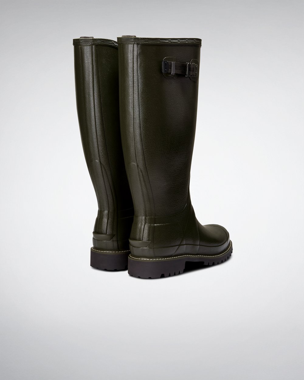 Men Hunter Balmoral | Wide Fit Rain Boots Dark Olive | NZ-30682-DZAP